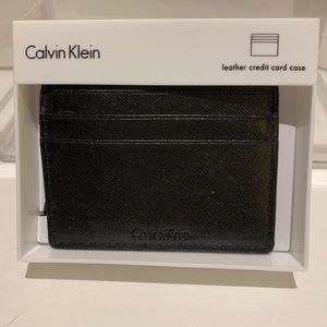 Calvin Klein Black Saffiano Leather Card Case
